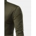 Men Henley Collar Solid Color Long Sleeve Leisure T  Shirts