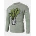 Mens Fruit Knitted Pattern Long Sleeve Casual Sweaters