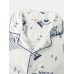 Mens Cotton Cartoon Pineapple Print Button Long Sleeve Two  Piece Sleepwear Home Pajamas Set