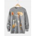 Mens Abstract Print Crew Neck Drop Shoulder Knitting Sweater