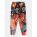 Mens Colorful Cartoon Print Funny Casual Pants